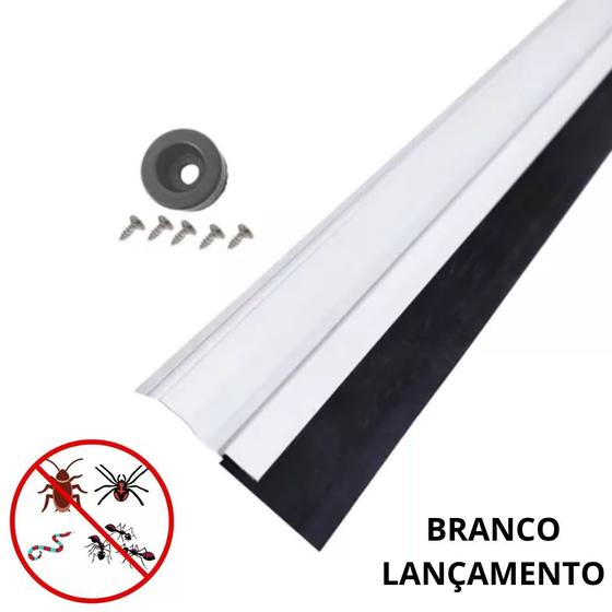 Imagem de Rodo Friso Branco Protetor Vedador De Porta 70/80/90/100cm - Qualidade Premium