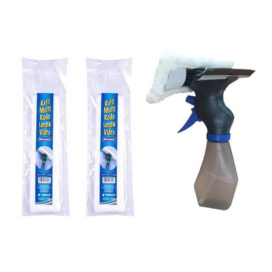 Imagem de Rodo Limpa Vidros Com Spray Reservatório E 2 Refis Extra