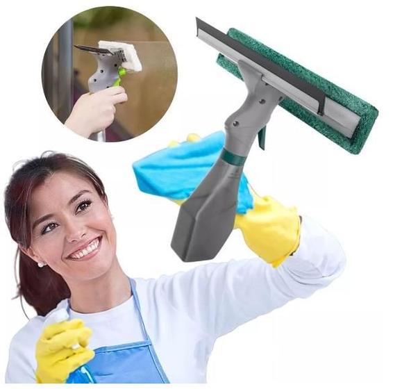 Imagem de Rodo Limpa Vidros Spray Vidro Movél Sala Mop 3 Em 1 Reservatorio 250 ML  Seca E Da Brilho Casa Cozinha Sala Móvel