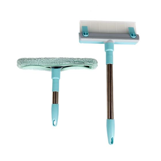 Imagem de Rodo Limpador Azulejo Janela Vidro Silicone Microfibra 2x1