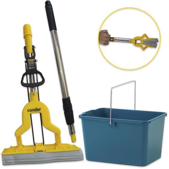 Imagem de Rodo Mágico Dobrável Mop Limpador Vonder Com Balde Multiuso