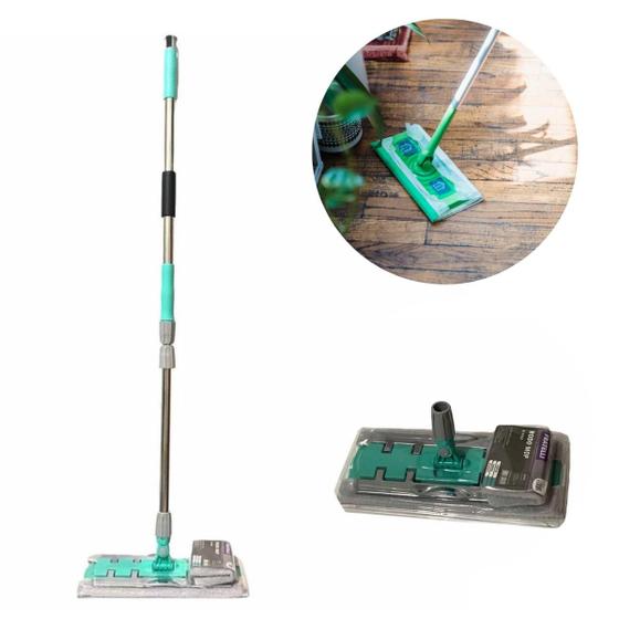 Imagem de Rodo Mop Com Pano De Chão Microfibra 2 Refil Cabo Telescópio Garra Limpeza Completa