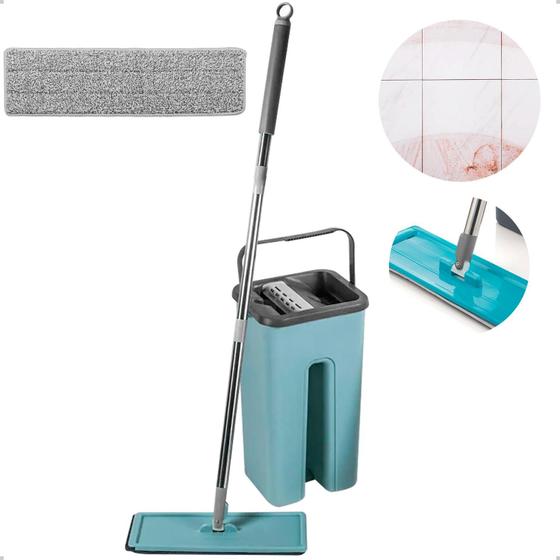 Imagem de Rodo Mop Flat E Balde com 1 Refil extra