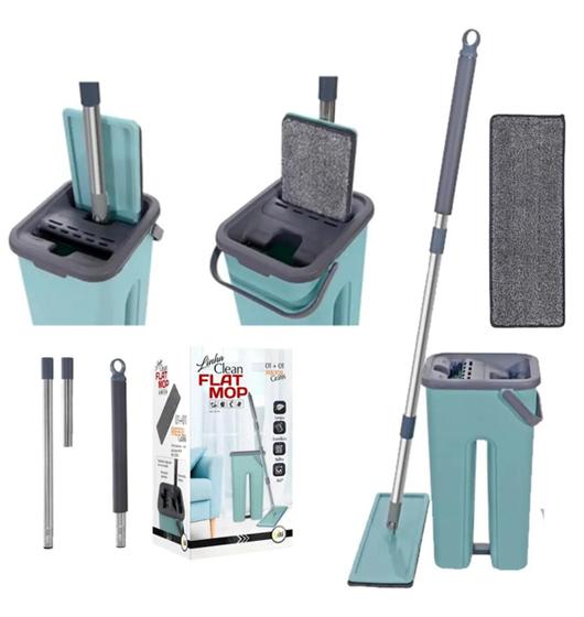 Rodo Mop Flat E Balde Para Limpeza De Piso Menor preço em Rodo Mop Flat E Balde Para Limpeza De Piso