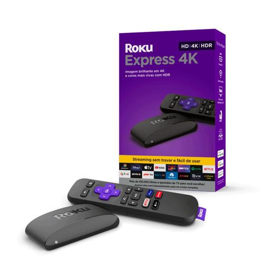 Imagem de Roku Express 4K 3940BR Homologado Anatel Conversor Aparelho Transforma Smart Streaming