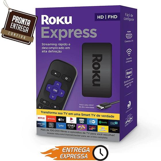 Imagem de Roku Express, Streaming player Full HD, com controle remoto e cabo HDMI