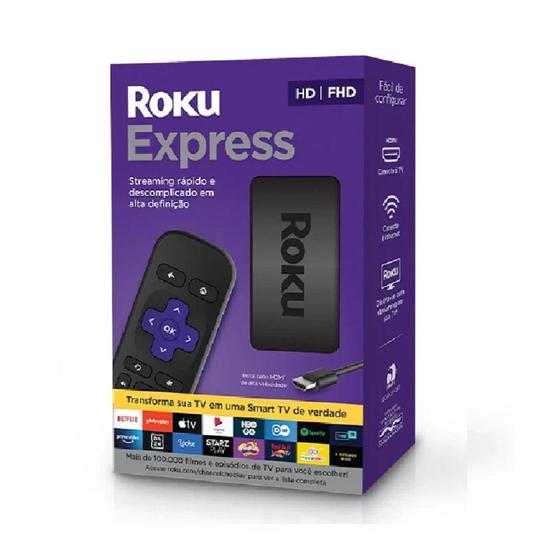 Imagem de Roku Express - Streaming Player, Full HD, HDMI, Conversor Smart TV, com Controle Remoto - Preto