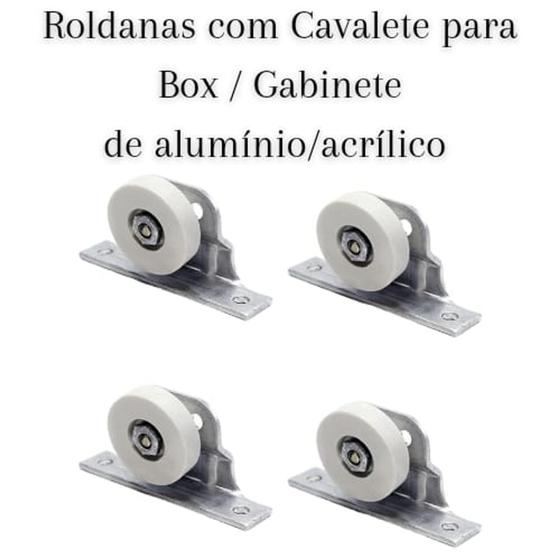 Imagem de Roldana 25mm C/cavalete Box/gabinete Acrílico.