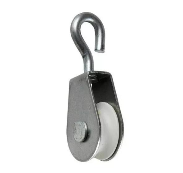 Imagem de Roldana 2cm Para Varal Metal Com Plastico Com Gancho 25pç (90C)