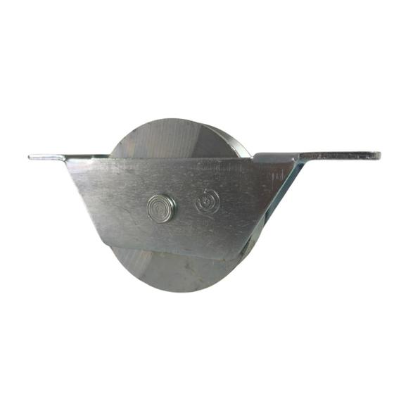 Imagem de Roldana para portões garen v 3 pol com suporte aberto aço