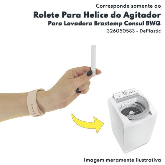 Imagem de Rolete da Helice do Agitador Lavadora Brastemp Consul CWL10A BWL09A BWF22A CWC24A DePlastic 326050583