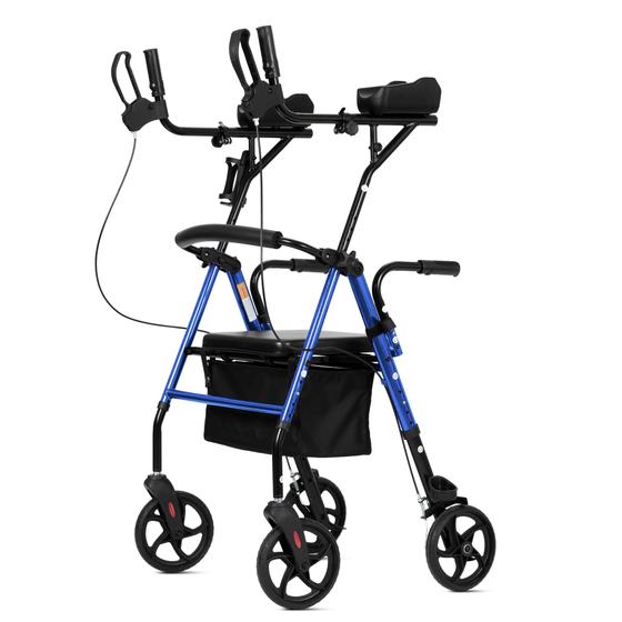 Imagem de Rollator Walker ELENKER vertical com assento e encosto azul