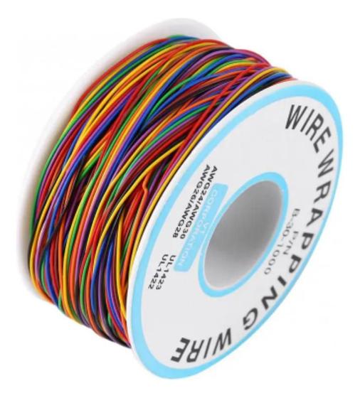 Imagem de Rolo 200 Metros Fio Wrapping Wire Wrapp 30 Awg Com 8 Cores