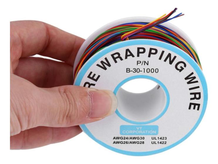 Imagem de Rolo 200 Metros Fio Wrapping Wire Wrapp 30 Awg Com 8 Cores