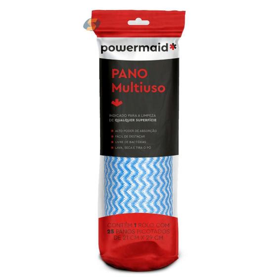 Imagem de Rolo 25 Panos Multiuso Tipo Perfex Limpeza ul Powermaid
