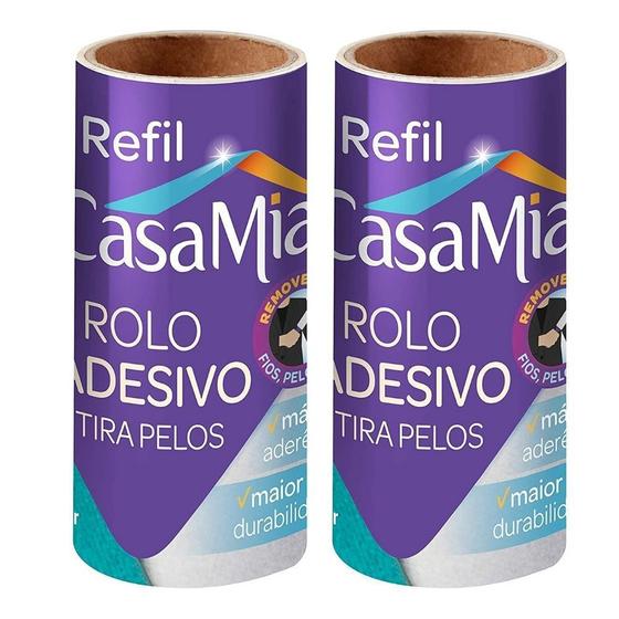 Imagem de Rolo Adesivo Refil 2 UN Remove Fácil Pelos Fios E Pó Casamia
