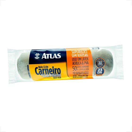 Imagem de Rolo atlas la/poliester misto 23cm 228/22 s/cabo