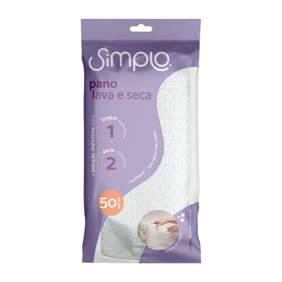 Imagem de Rolo com panos lava e seca 50 pecas - simplo