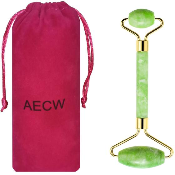 Imagem de Rolo de massagem facial Jade Roller AECW Natural Jade