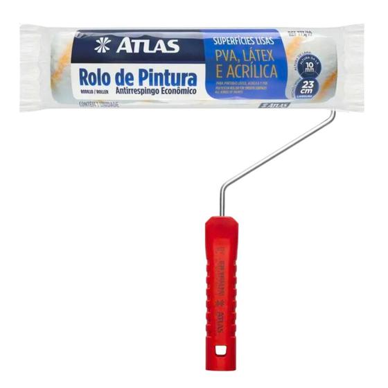 Imagem de Rolo de Pintura para Parede Antirespingo 23cm Atlas + Garfo