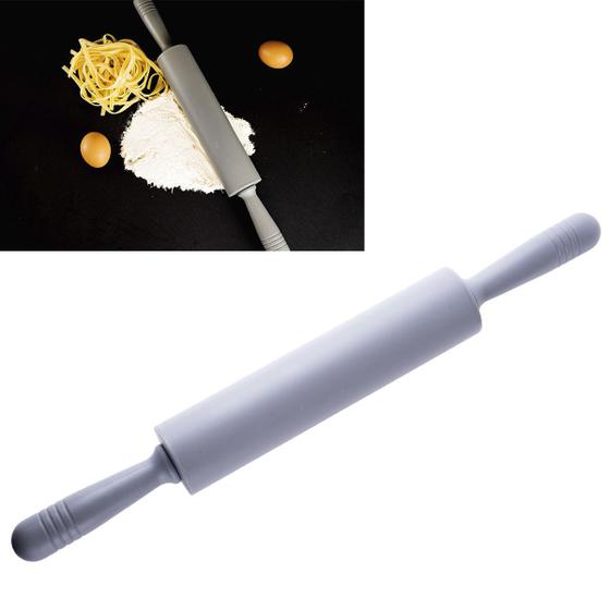 Imagem de Rolo de pizza Abrir massas macarrão Pastel silicone antiaderente Pão Cinza Confeitaria doces FS24uni-rolo cinza