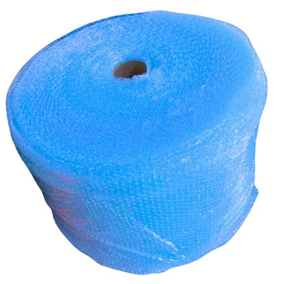 Imagem de Rolo de Plástico Bolha Azul Reforçado 40cm x 100m - 35 Micras  Embalagens de Proteção Premium
