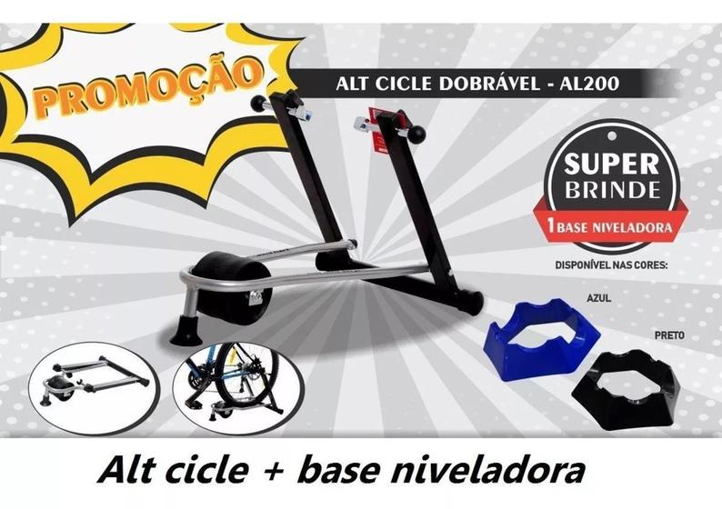 Imagem de Rolo De Treino Livre para Bicicleta Alt Cicle dobrável Al-200 + Base Niveladora Altmayer