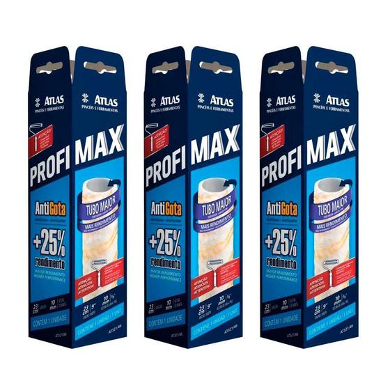 Imagem de Rolo P/pintura Profimax Anti-gota Atlas 23cm- 3 Und