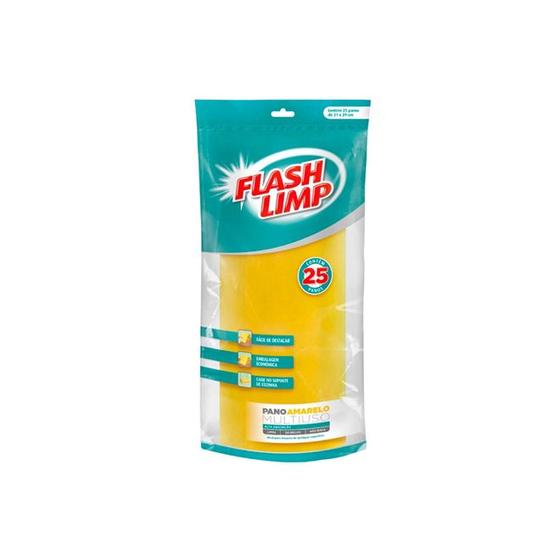Imagem de Rolo Pano Amarelo Multiuso com 25 unidades