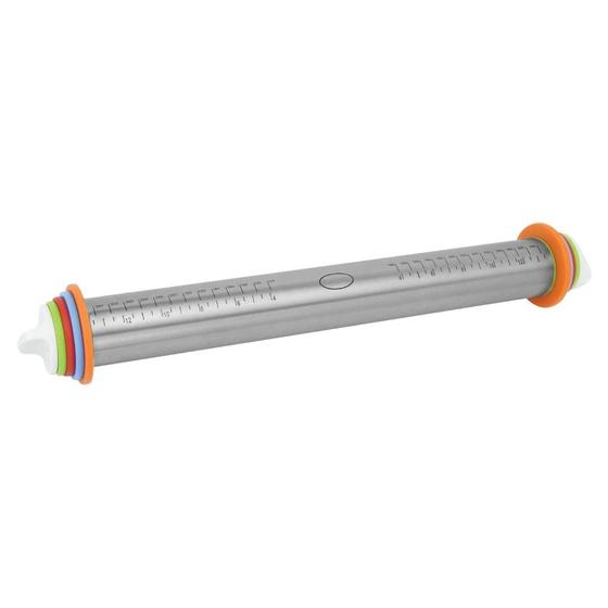 Imagem de Rolo para Massas Profissional com Discos e Medidas Ajustáveis 42x4,5 cm Uny Home