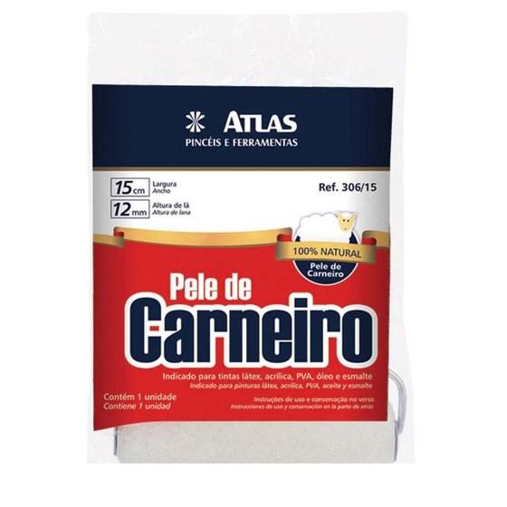 Imagem de Rolo para pintura 15cm lã de carneiro 306/15 Atlas