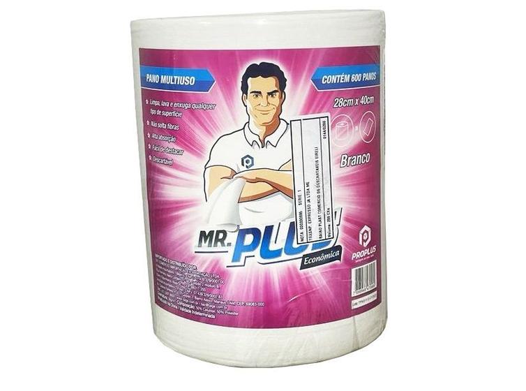 Imagem de Rolo Perfex Grande 28cmx240m Multiuso Branco C/600 Panos