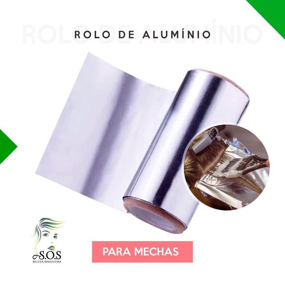 Imagem de Rolo profissional de alumínio para mechas medida 12 cm x 50 metros - 13,5 micras