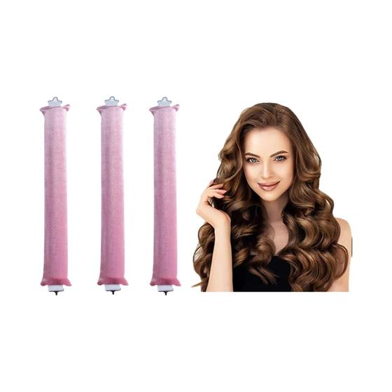 Imagem de Rolos De Cabelo Sem Calor, Flexíveis E Macios, Para Dormir, Faixa De Cabelo, Rolos De Cabelo Sem