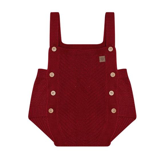 Imagem de Romper Bebê Menina em Tricot Vermelho Fofinho