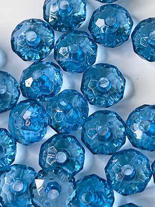 Imagem de Rondela Cristal Acrílico/ Azul Transparente 8mm aprox.2000 peças 500g