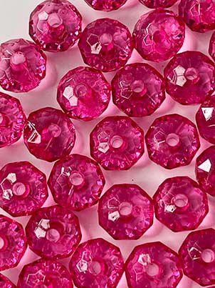 Imagem de Rondela Cristal Acrílico/ Rosa Pink Transparente 8mm aprox.200 peças 50g