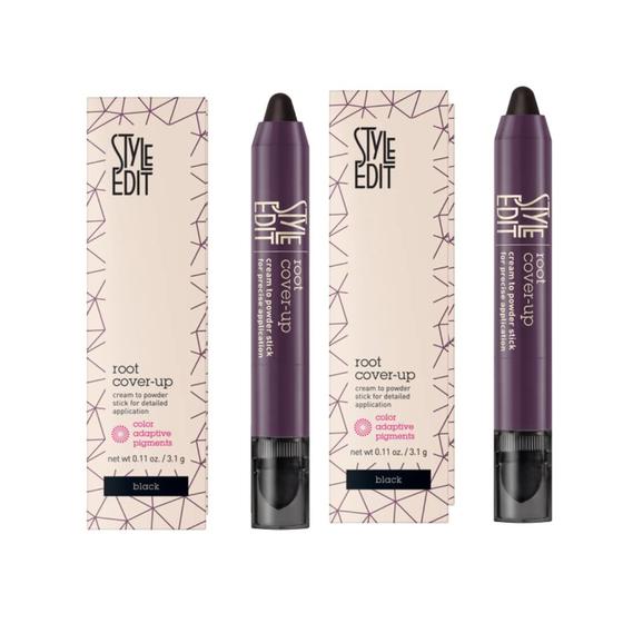 Imagem de Root Touch Up Stick STYLE EDIT para Cabelos Pretos - Pacote com 2 Unidades (3ml cada)