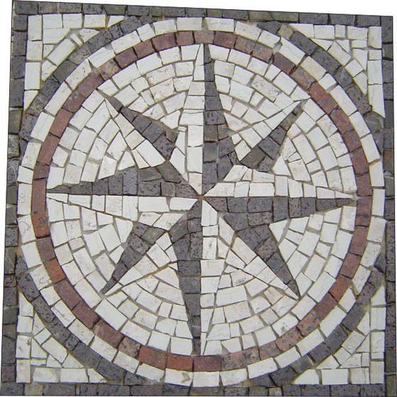 Imagem de Rosa dos Ventos em Mosaico Rosone Fiorentino I Rústico