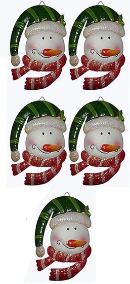 Imagem de Rosto Boneco De Neve Natal Decoracao Natalino Kit Com 5 Unidades