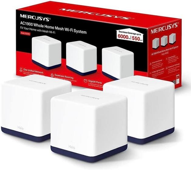 Imagem de Roteador Mercusys Halo H50G Home Mesh PACK-3 AC1900