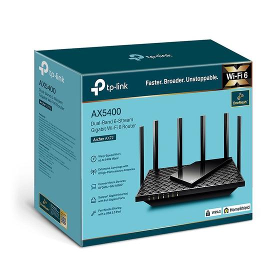 Imagem de Roteador Tp-link Archer Ax72 Wi-fi 6 Ax5400 Dualband Gigabit