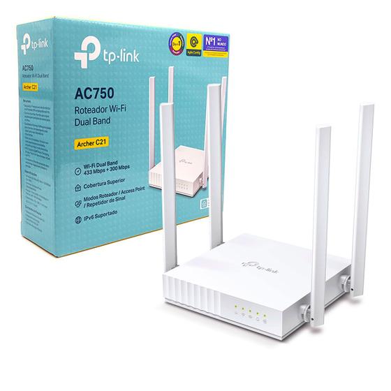 Imagem de Roteador TP-Link Archer C21 AC750, Wireless Wi-Fi 5, Dual Band, 4 Antenas