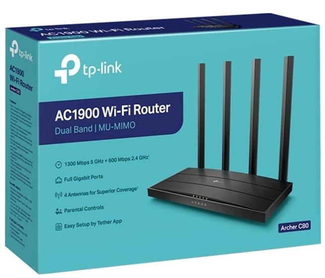 Imagem de Roteador TP-Link Archer C80 AC1900 4 Antena Dual Ban