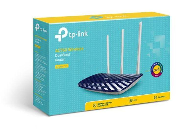 Imagem de Roteador Wireless Tp-link AC750 Archer C20 733mbps - 3 Antenas 4 Portas Dual Band