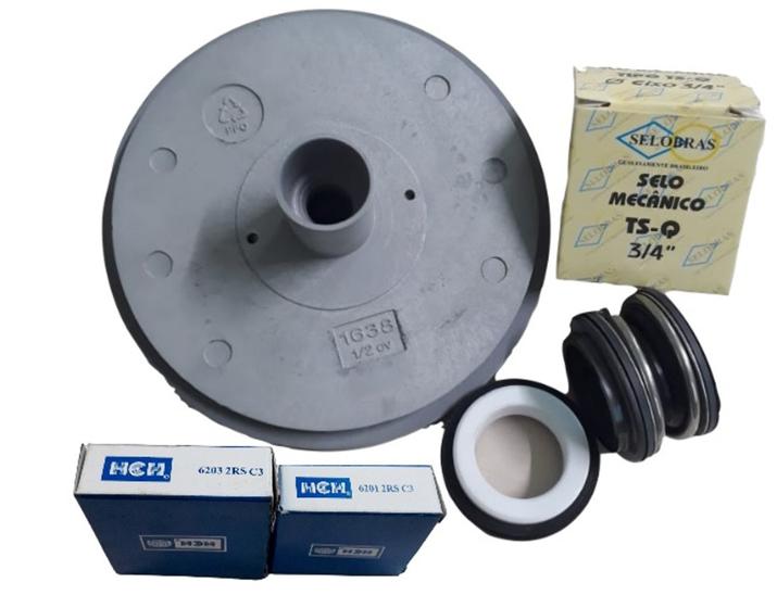 Imagem de Rotor Compatível Jacuzzi 1,0 cv  Selo  Rolamentos 6201/6203