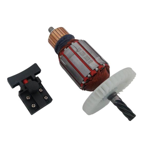 Imagem de Rotor Monofásico + Interruptor 220V P/Misturador MEL 1200 V2