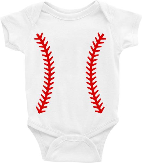 Imagem de Roupa Body Bebê Infantil Bola de Baseball Beisebol - TAMANHO G