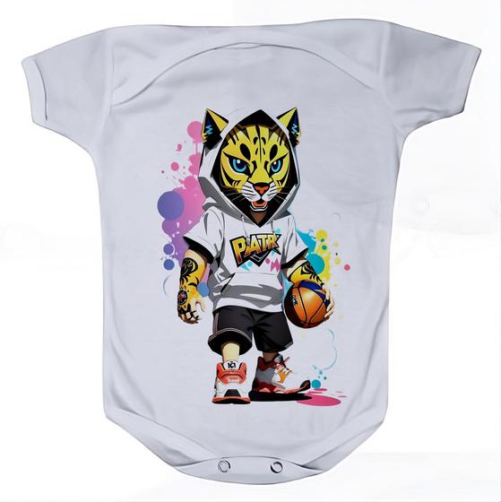 Imagem de Roupa Body Bebê Manga Comprida Estampado Basquete