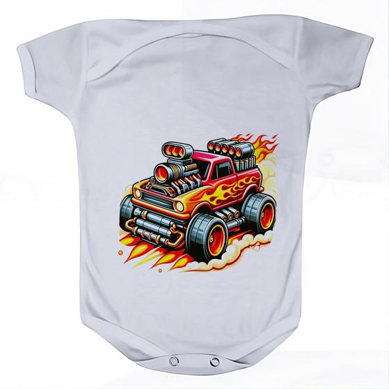 Imagem de Roupa Body Bebê Manga Comprida Estampado de Carros